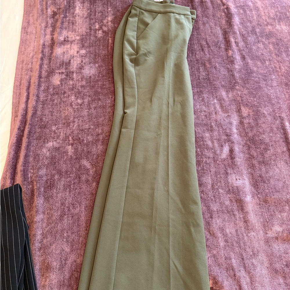 Express Khaki Wide-Leg Trousers